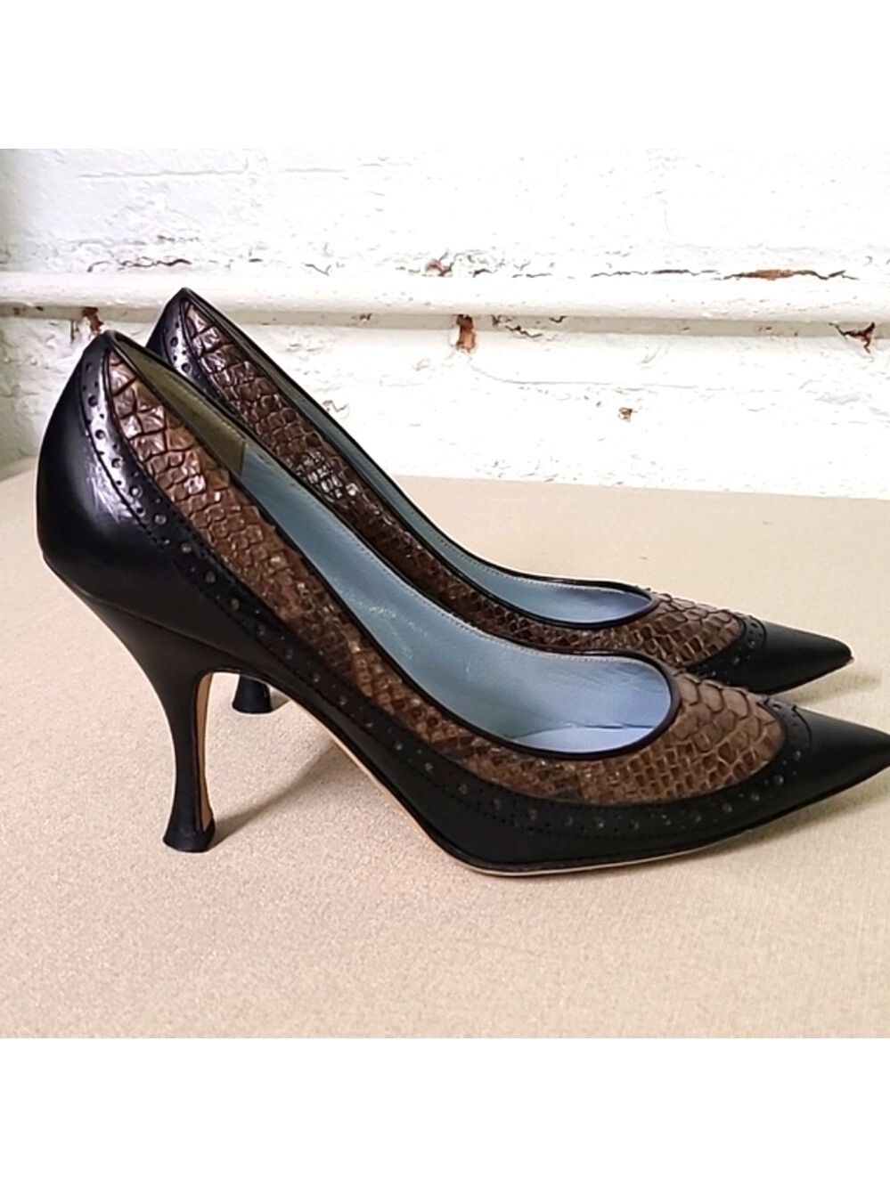 3.5 Inch Lambertson Truex Heels Made in Italy  36.5 EU Leather - Picture 2 of 10